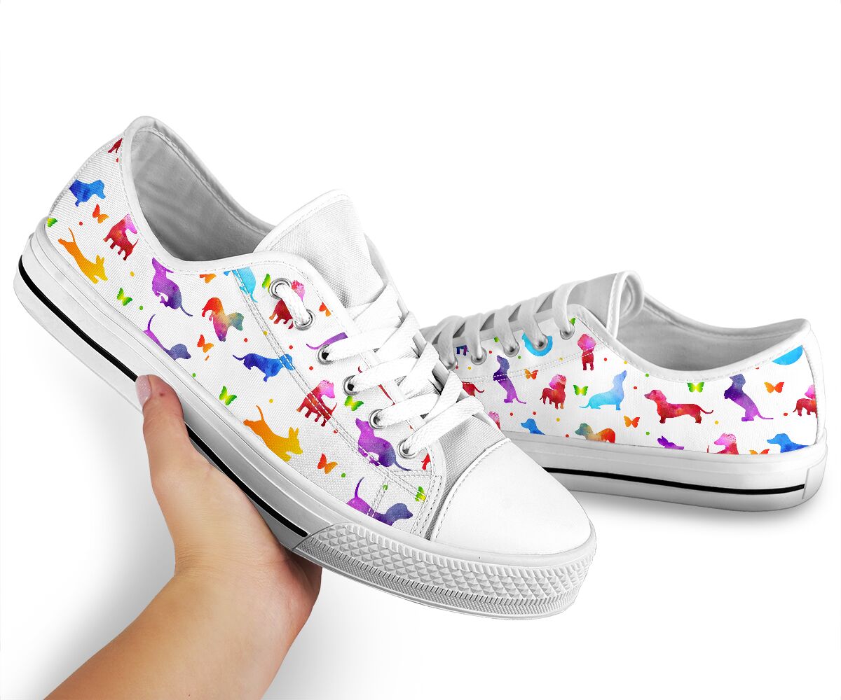 Dachshund Patern- Low Top Shoe - Love Love Top Shoes