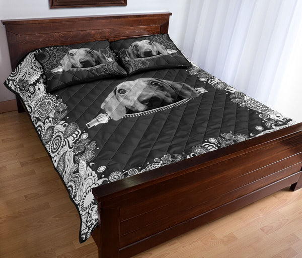 Dachshund Zipper Floral - Bed Set - Love Quilt Bedding Set