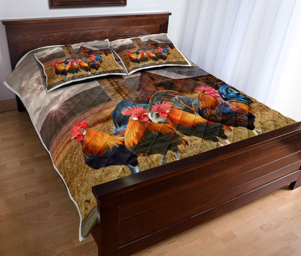 Farmer Chicken Field Quilt Bed Set - Love Quilt Bedding Set