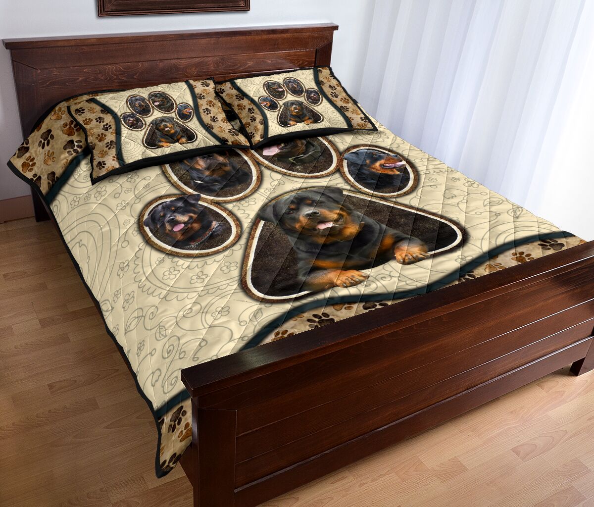Rottweiler Paw Vintage - Bed Set - Love Quilt Bedding Set