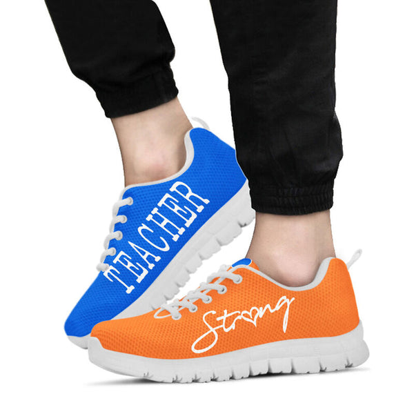 Teacher Strong Blue Orange Kd Sneakers, Running Shoes, Shoes For Women, Shoes For Men, Cust- Love Sneakers