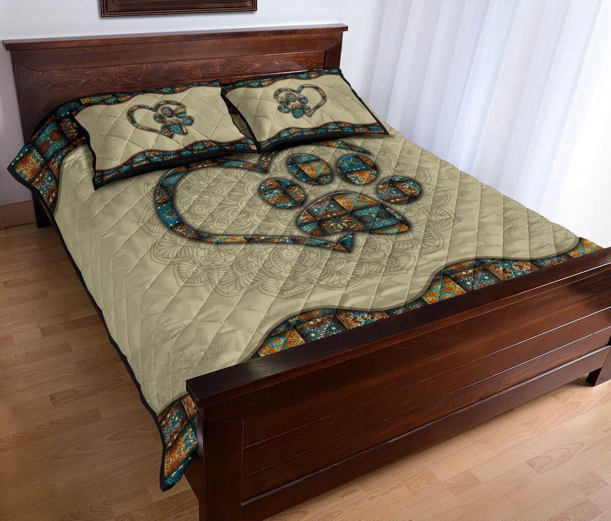 Quilt Bed Set - Mandala - Paw Heart 35 - Love Quilt Bedding Set