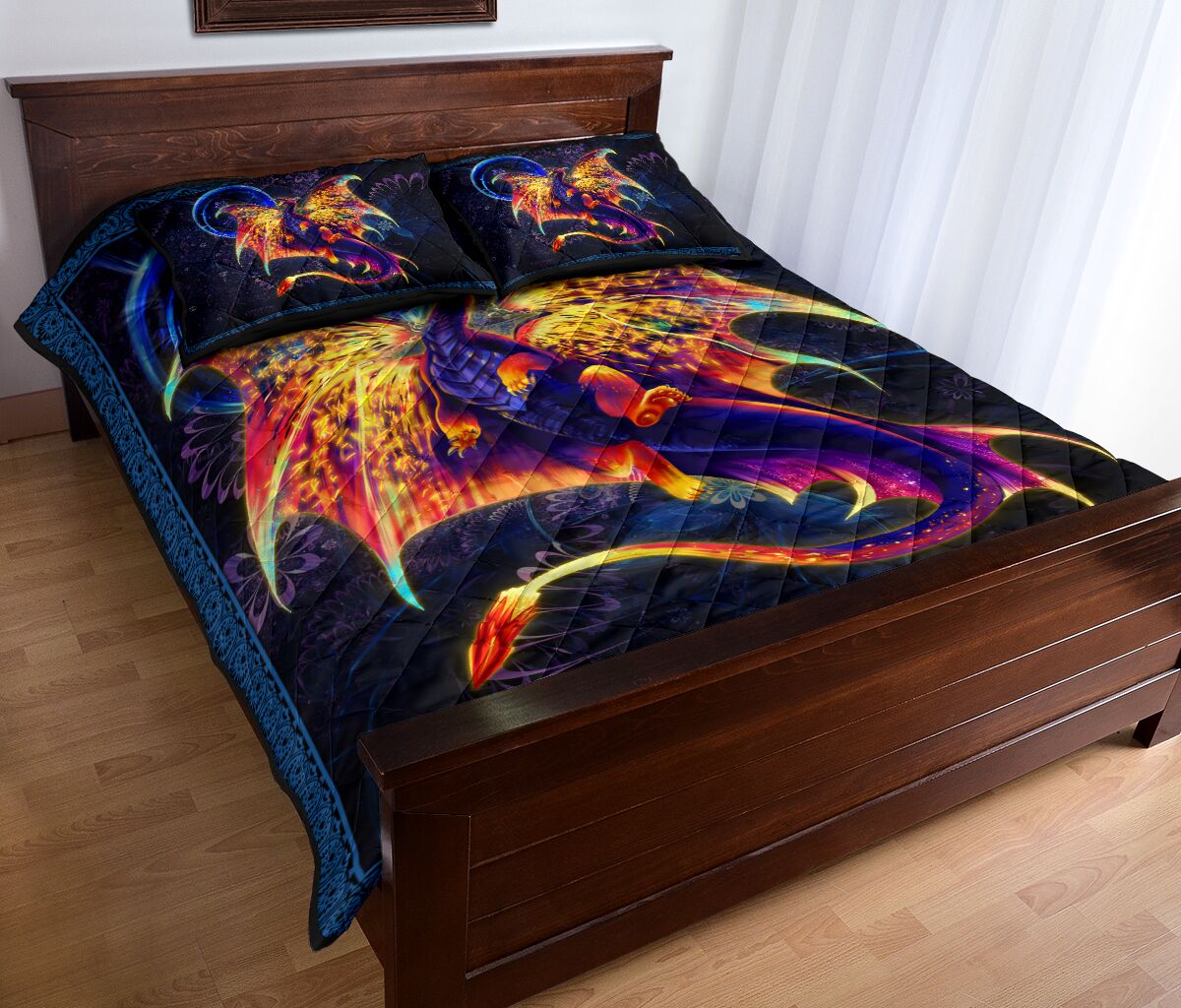 Dragon Lighting Style Quilt Bed Set - Love Quilt Bedding Set