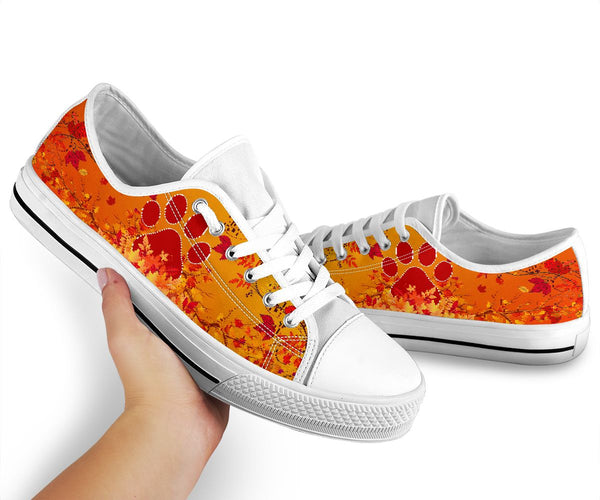 Dog Mom Leaf Autumn - Low Top Shoe - Love Love Top Shoes