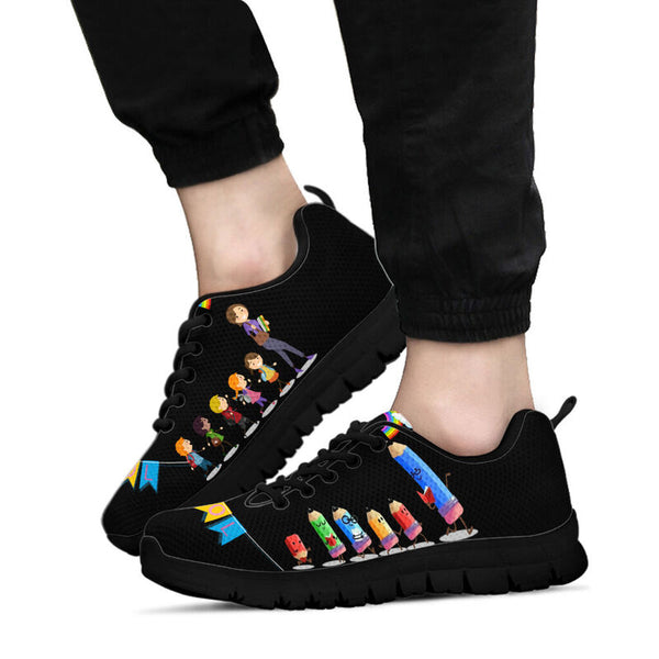School Child Pencil Black Kd2 Sneakers, Runni- Love Sneakers