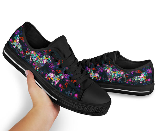 Dachshund Flower Color - Low Top - Nnd Shoe - Love Love Top Shoes