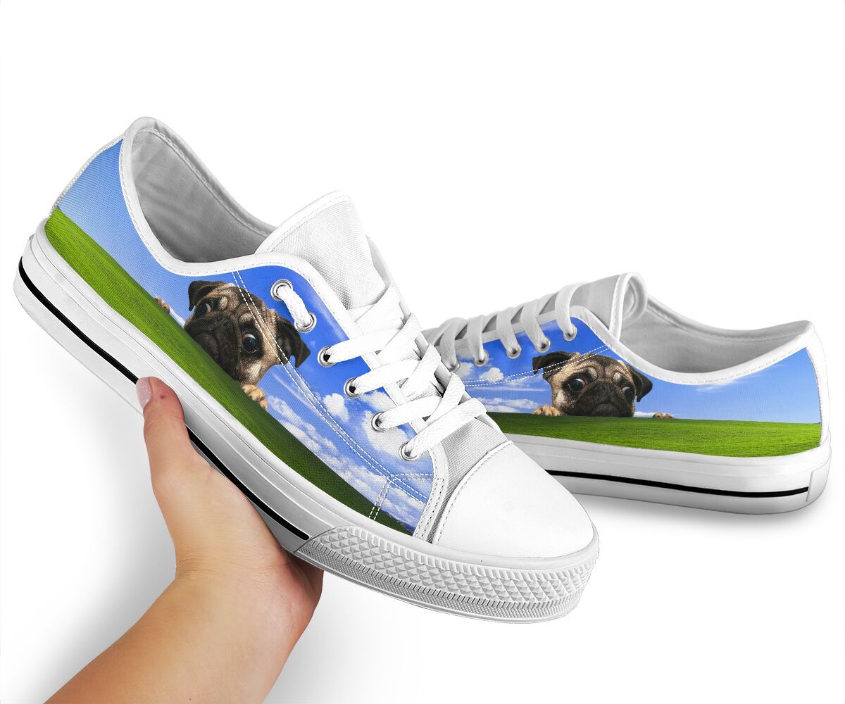 Pug Lying Mountain - Low Top Shoe - Love Love Top Shoes