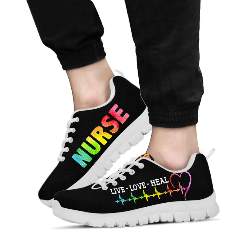 Nurse - Live Love Heal Shoes Sneakers, Running Shoes, Shoes For Women, Shoes For Men, Custo- Love Sneakers