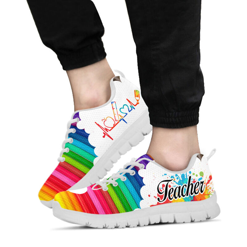 Teacher P-color Art Shoes Sneakers, Runni- Love Sneakers