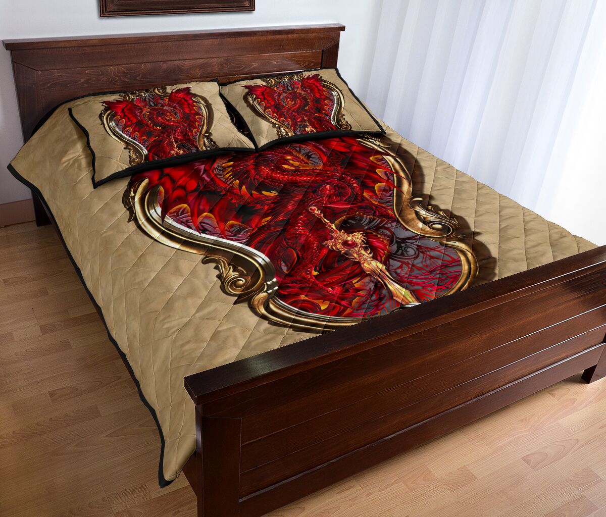 Dragon Gothic Style Quilt Bed Set - Love Quilt Bedding Set