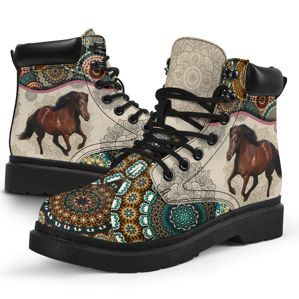 Horse - Vintage Mandala Asboot Icelandic Horses Kd - Love All Season Boots