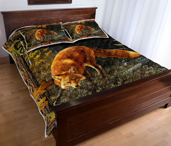 Fox Art Quilt Bed Set 5- Love Quilt Bedding Set