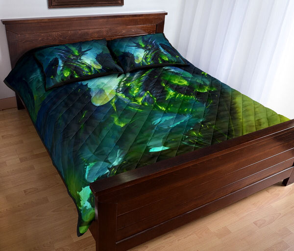 The Poison Dragon Green Art Style Quilt Bed Set - Love Quilt Bedding Set