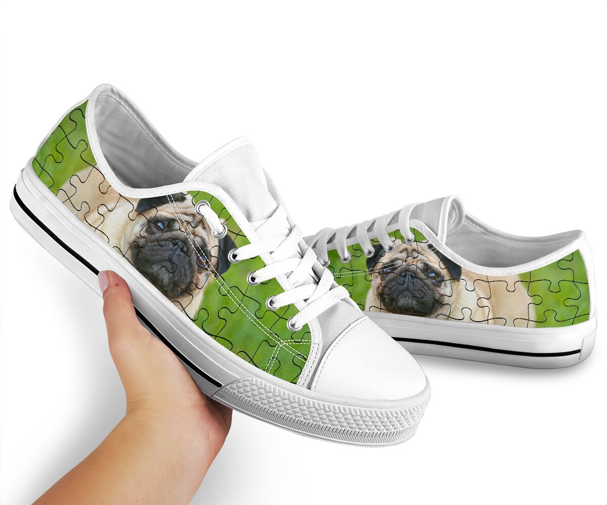 Pug Puzzle - Low Top Shoe - Love Love Top Shoes
