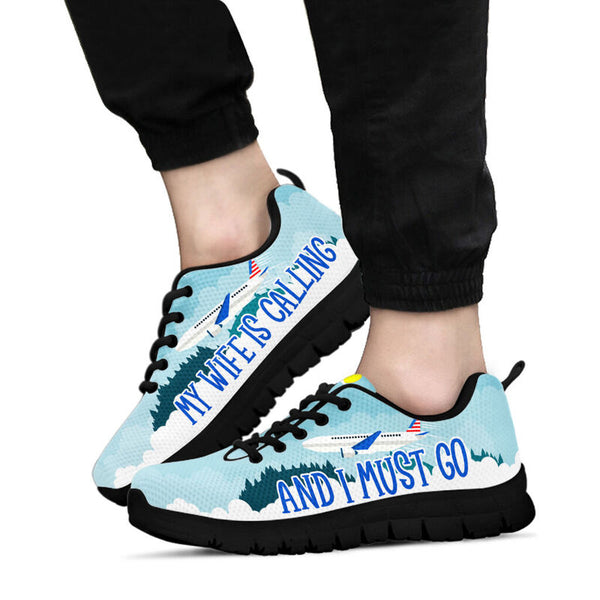 My Wife Is Calling And I Must Go Sneakers, Running Shoes, Shoes For Women, Shoes For Men, Cu- Love Sneakers