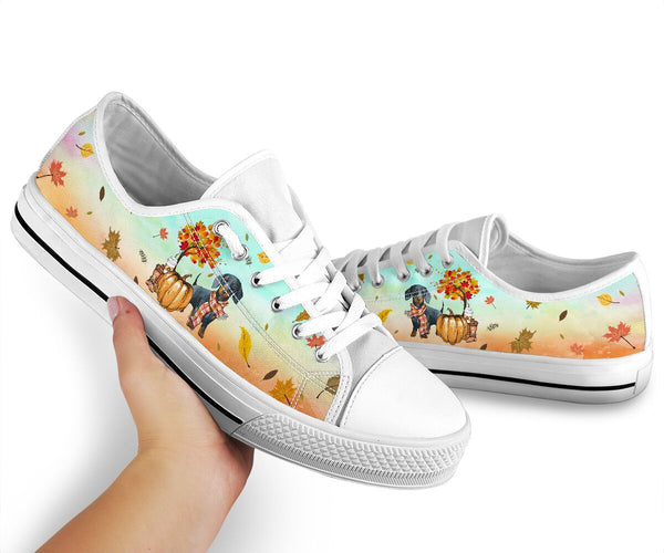 Dachshund And Autumn Set - Low Top Shoe - Love Low Top Shoes