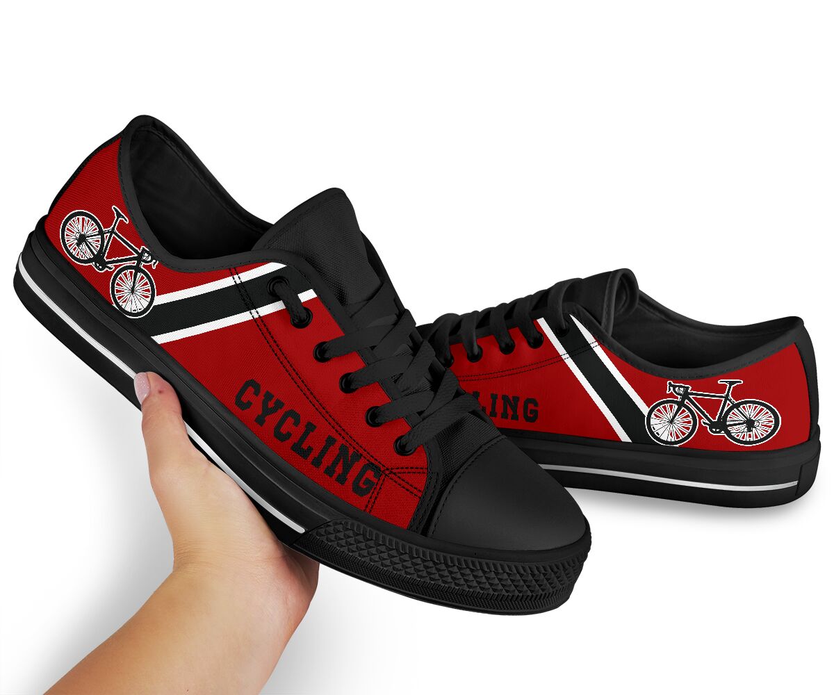 Cycling Background Red Shoe - Love Love Top Shoes