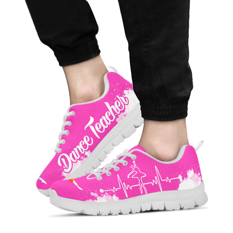 Dance Teacher Art Pink White Kd Sneakers, Runni- Love Sneakers