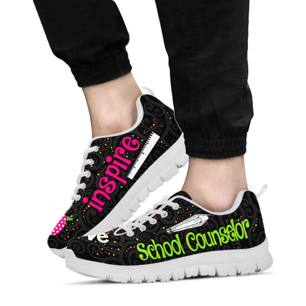 School Counselor Love Inspire Black Sneakers, Runni- Love Sneakers