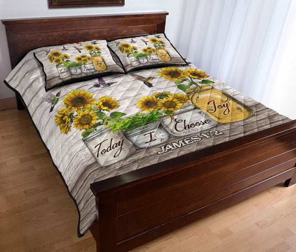 Quilt Bed Set - Hummingbird - Sunflower -today I Choose Joy 78 - Love Quilt Bedding Set