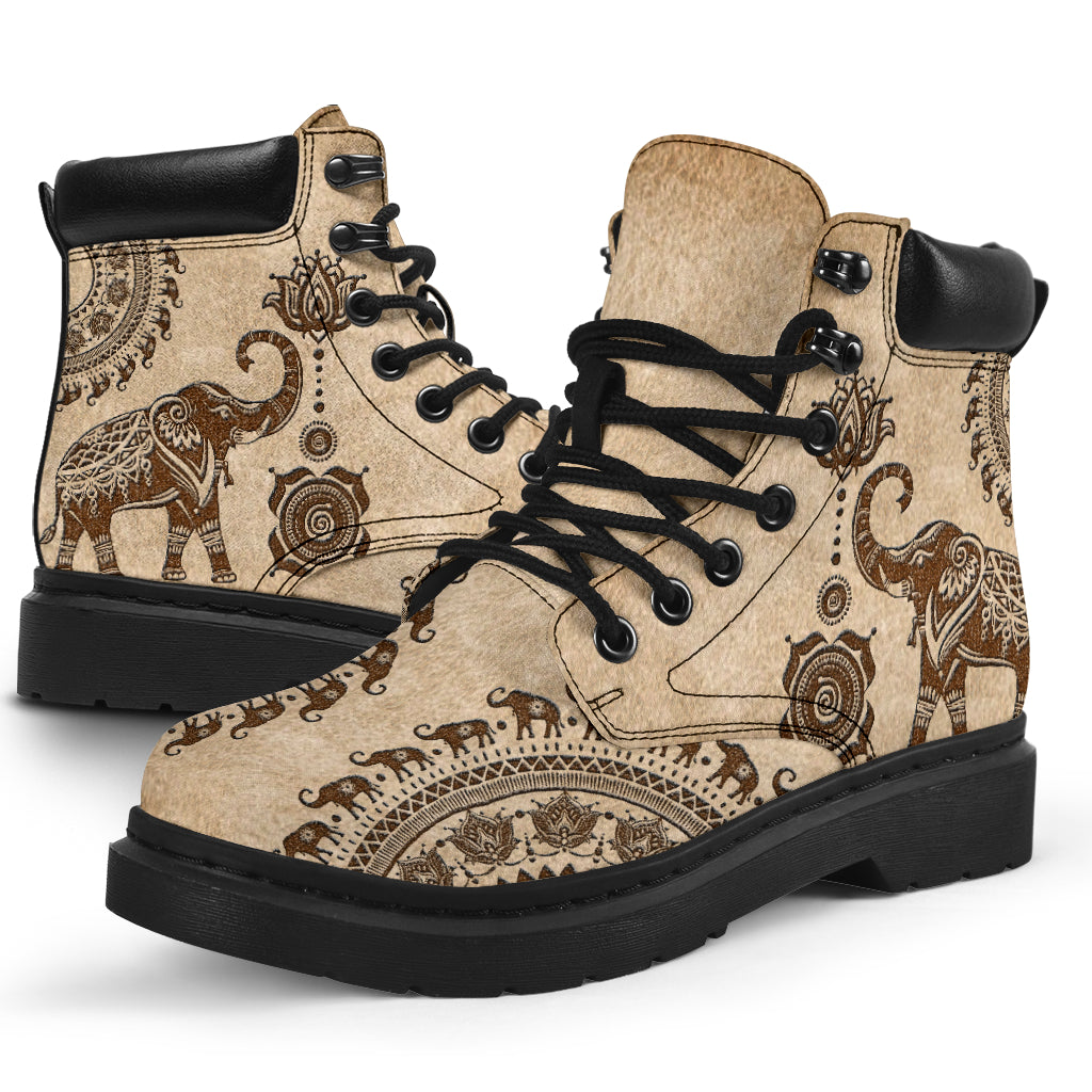Elephant - Stylized Decorated Asboot Sky - Love All Season Boots