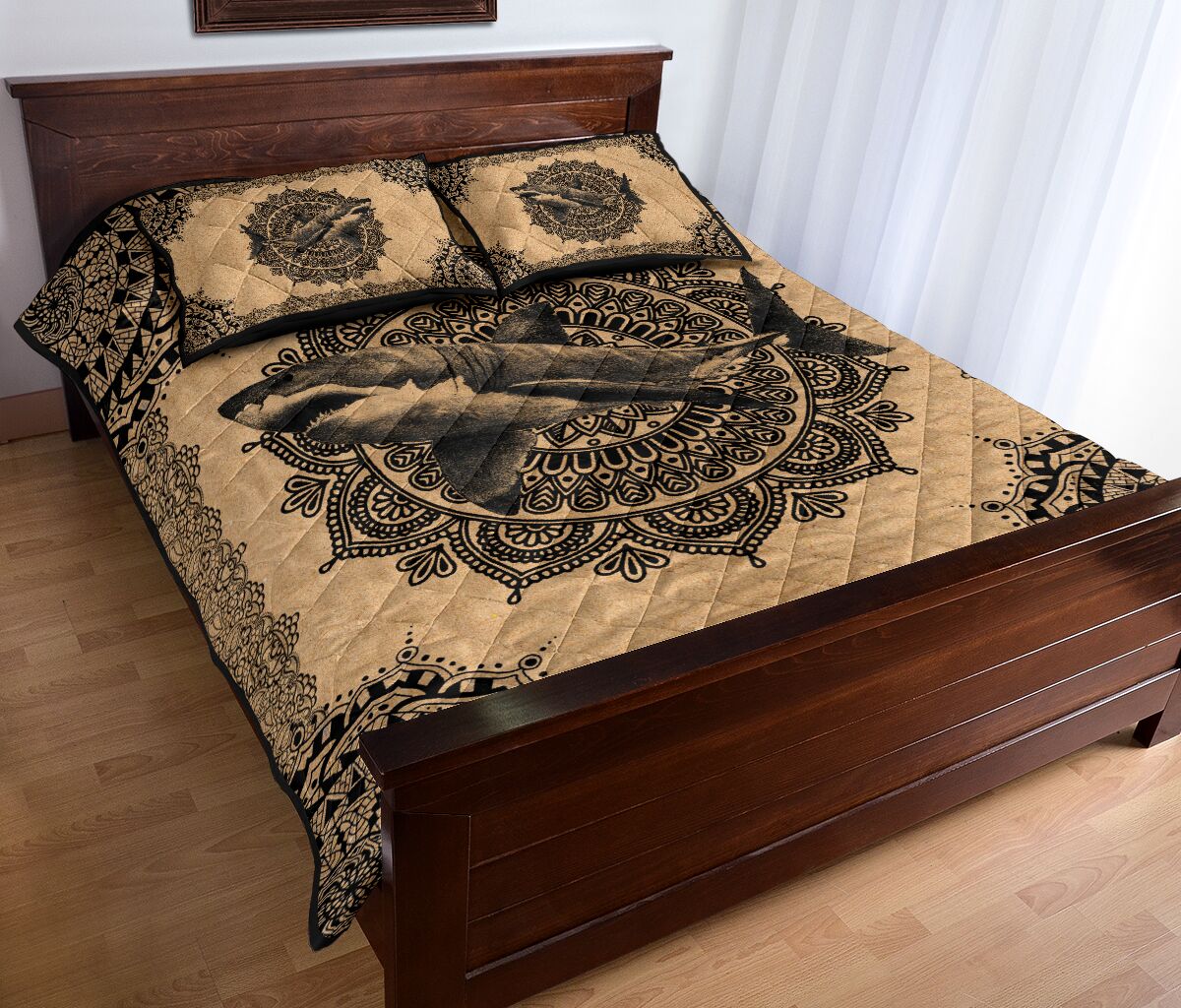 Shark Kraft Style Quilt Bed Set - Love Quilt Bedding Set