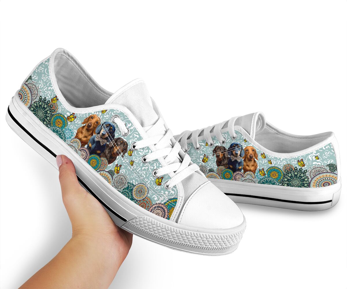 Dachshund Mandala Butterfly - Low Top Shoe - Love Love Top Shoes