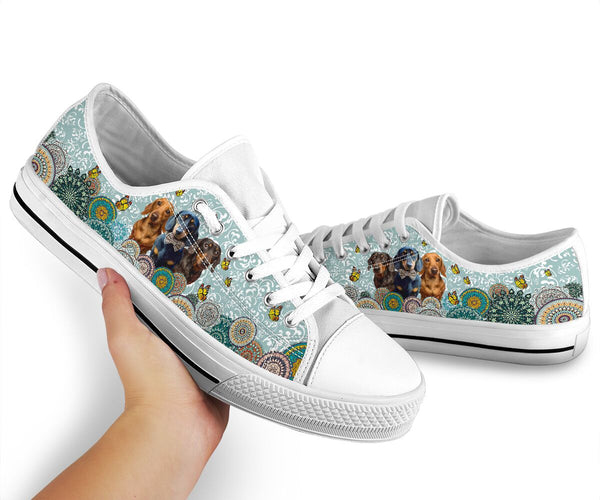 Dachshund Mandala Butterfly - Low Top Shoe - Love Love Top Shoes