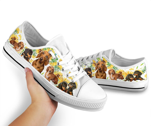 Dachshund Sunflower Floral - Low Top - NndShoe - Love Love Top Shoes