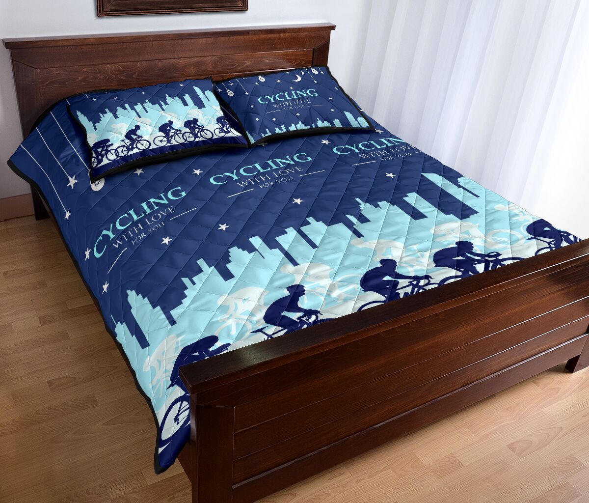 Cycling City - Quilt Bed Set - Love Quilt Bedding Set