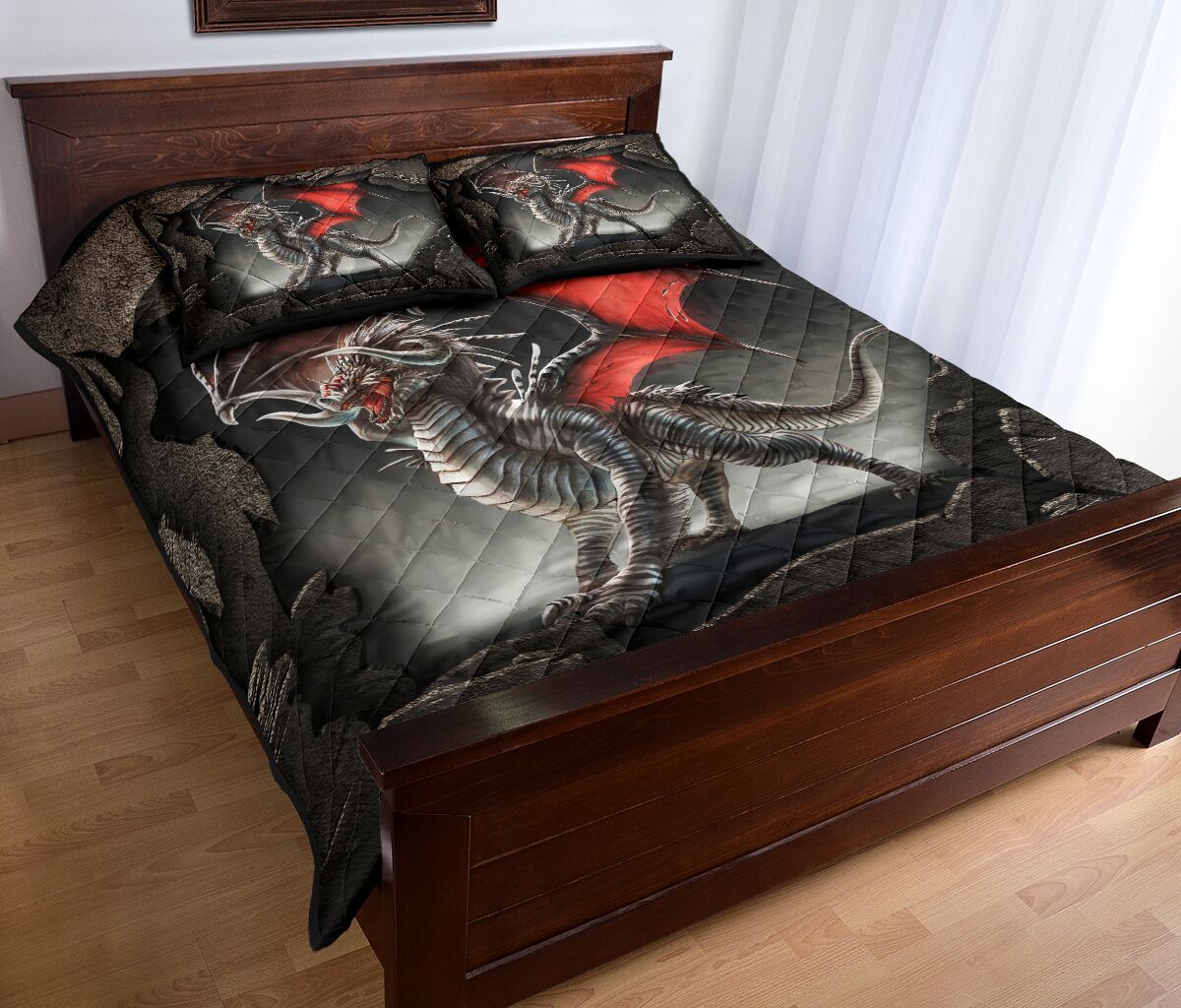 Dragon Quilt Bed Set 6 - Love Quilt Bedding Set