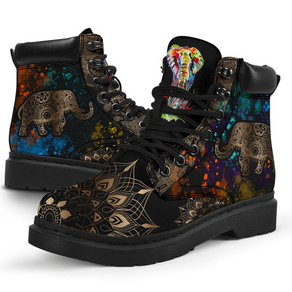Elephant Henna With Watercolor Asboot - Tl - Love All Season Boots