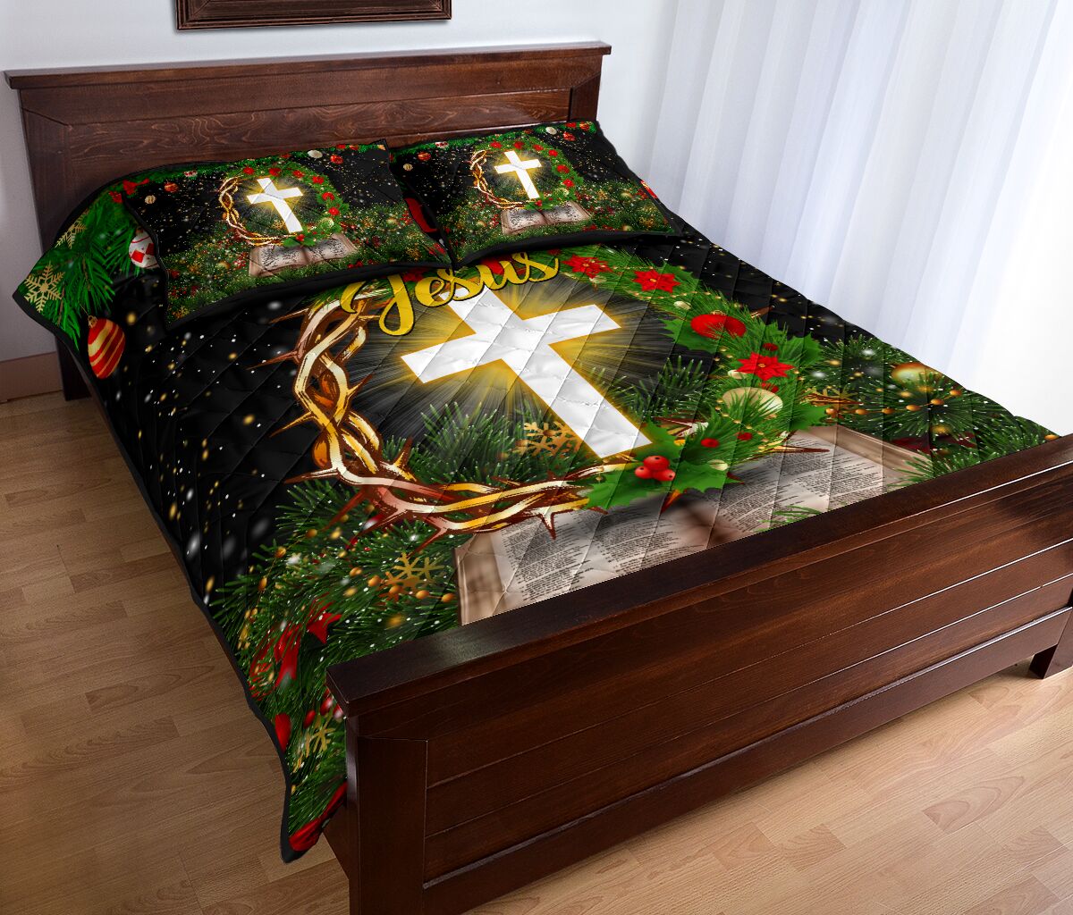 Jesus Christmas Its All About Jesus Quilt Bed Set - Love Quilt Bedding Set