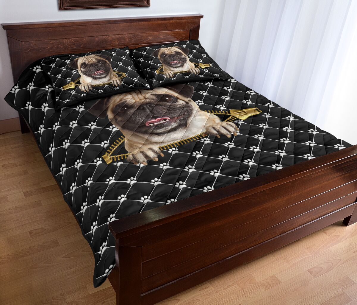 Pug Zipper - Bed Set - Love Quilt Bedding Set