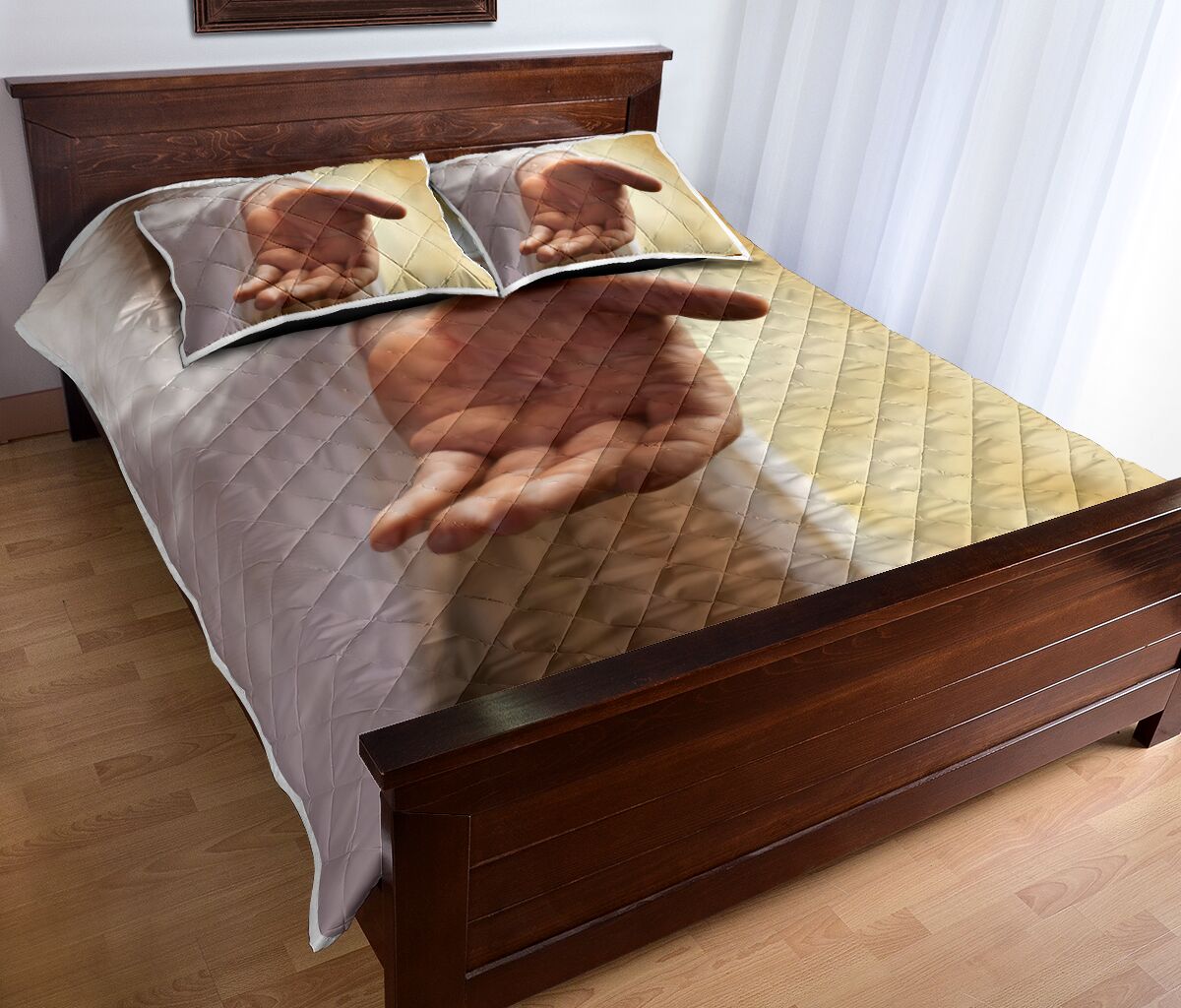 Hand God Jesus Quilt Bed Set- Love Quilt Bedding Set