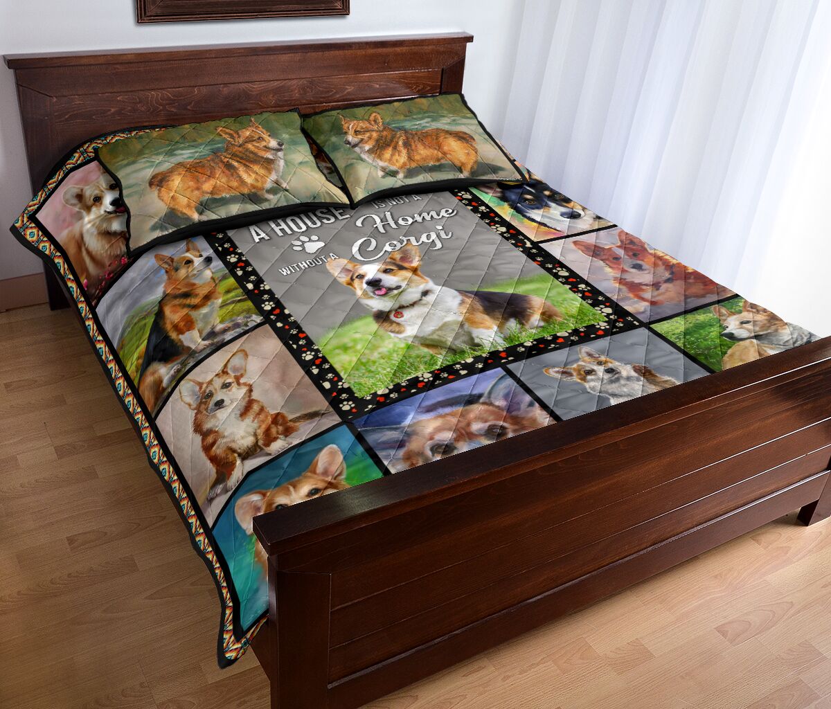 Corgi A House Not A Home - Quilt Bed Set - Nnd - Love Quilt Bedding Set