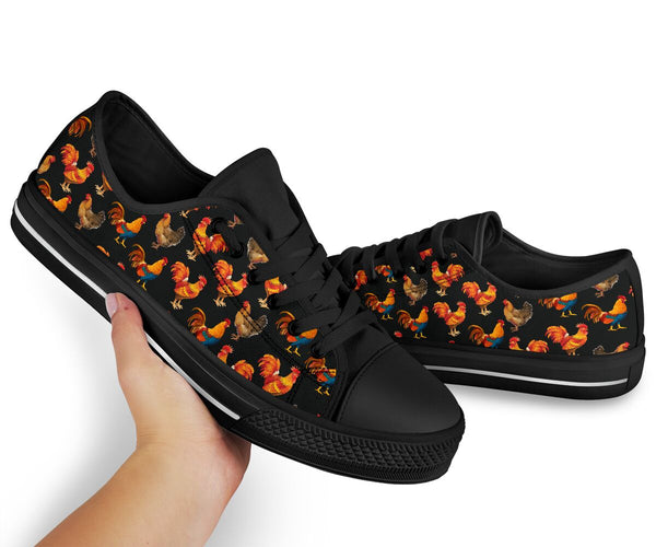 Rooster Chicken Pattern Low Top  Shoes