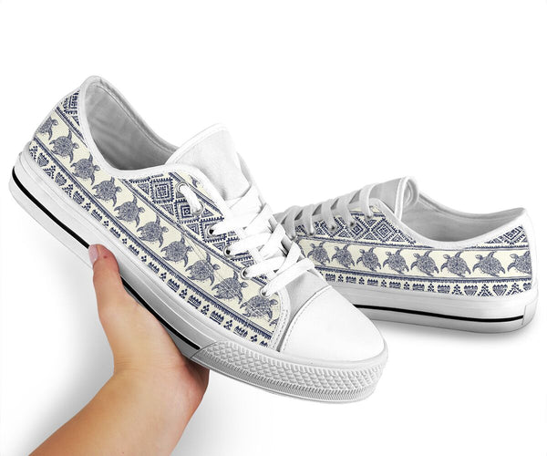 Turtle Vintage Patterns Low Top Shoes