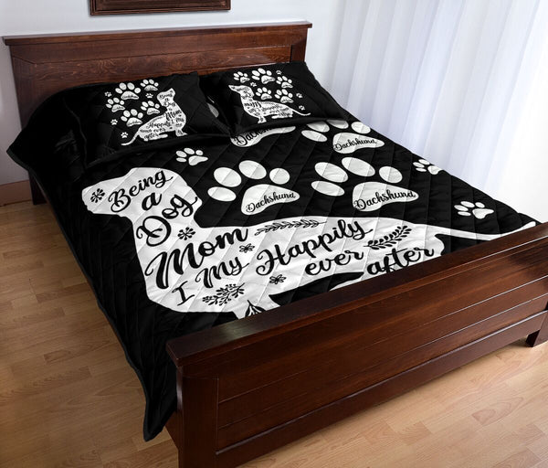 Dachshund Black And White - Bed Set - Love Quilt Bedding Set