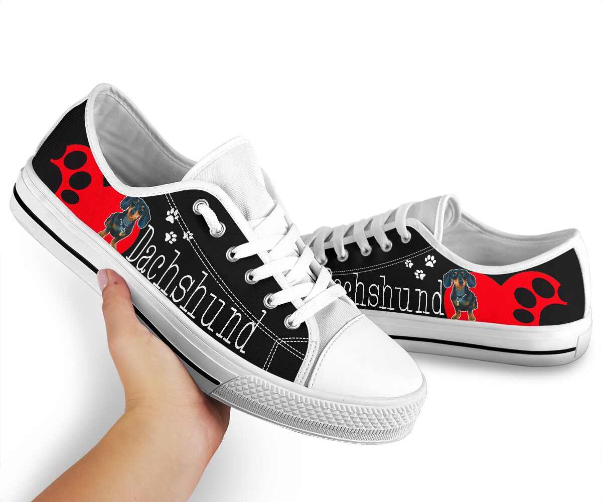 Dachshund Heart - Low Top Shoe - Love Love Top Shoes