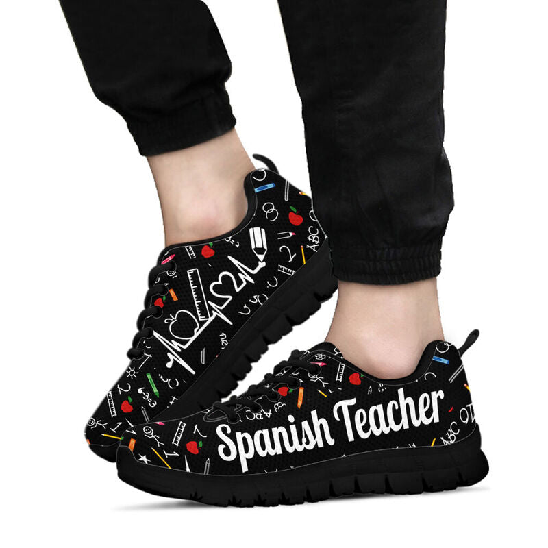Spanish Teacher Pattern Hb Kd Sneakers, Runni- Love Sneakers
