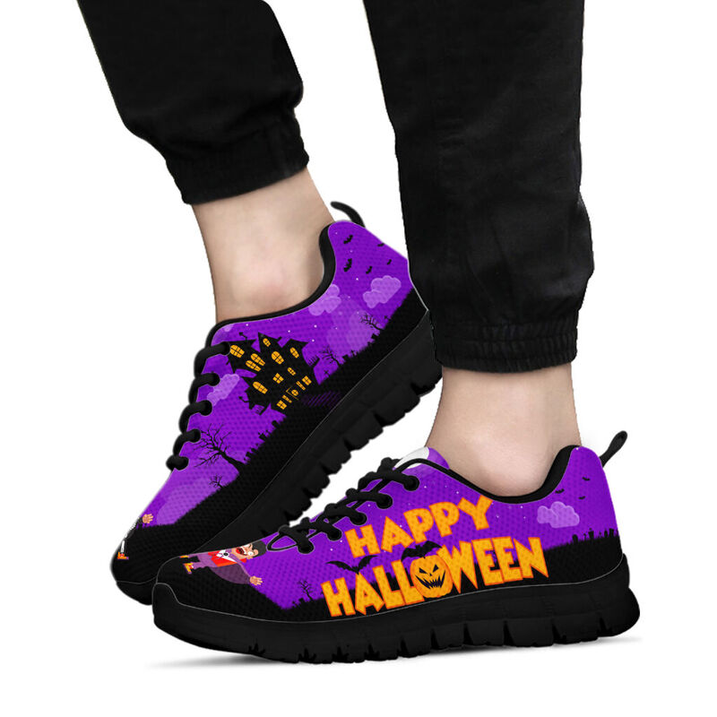 Happy Halloween Nurse Purple Shoes Sneakers, Running Shoes, Shoes For Women, Shoes For Men, - Love Sneakers