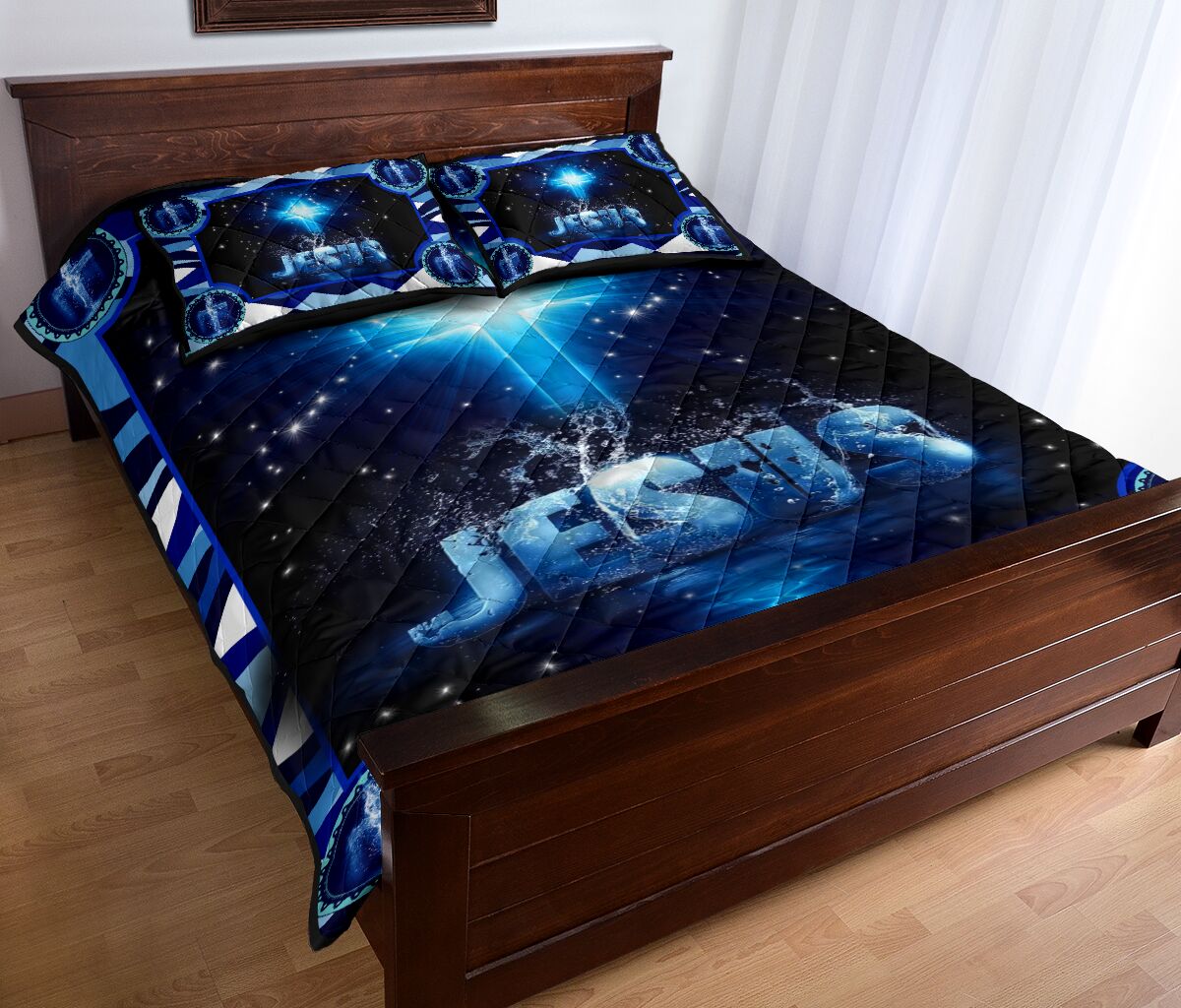 God Cross Jeusu Light Art Art Style Quilt Bed Set - Love Quilt Bedding Set