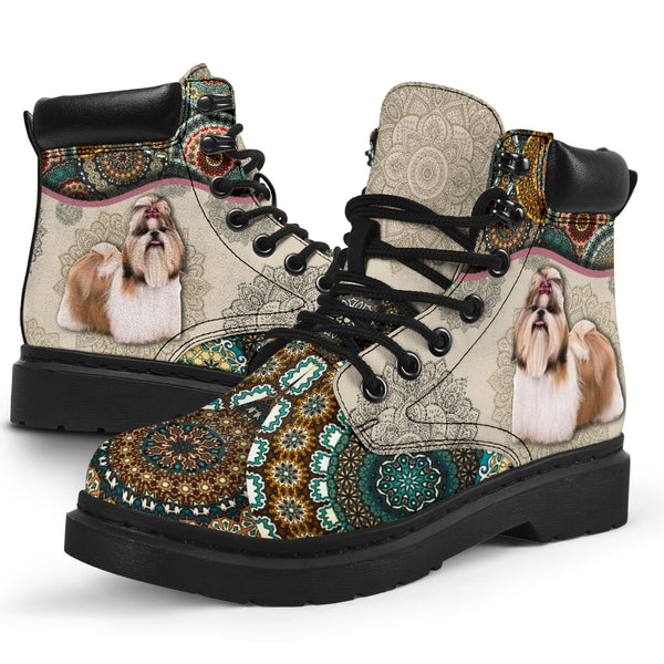 Shih Tzu - Vintage Mandala Asboot Sky - Love All Season Boots