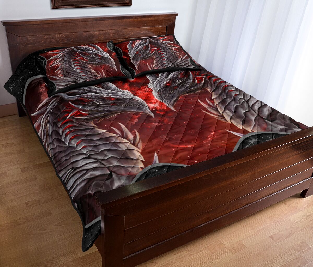 Dragon Head Quilt Bed Set - Love Quilt Bedding Set
