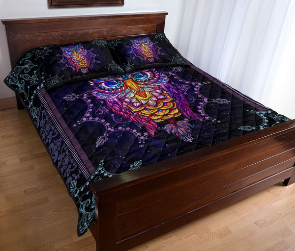 Owl Mandala Quilt Bed Set 8- Love Quilt Bedding Set