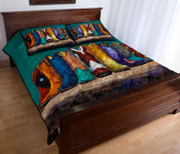 Cowboy Farm Shoes Combo Quilt Bed Set - Love Quilt Bedding Set