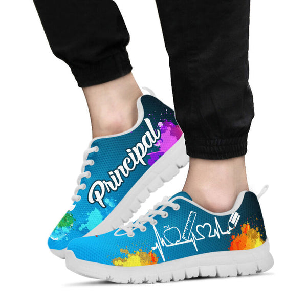Principal Art- Bright Blue And Black Kd Sneakers, Runni- Love Sneakers