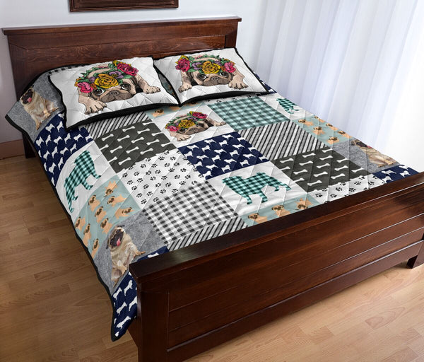 Pug Square Pattern - Bed Set - Love Quilt Bedding Set