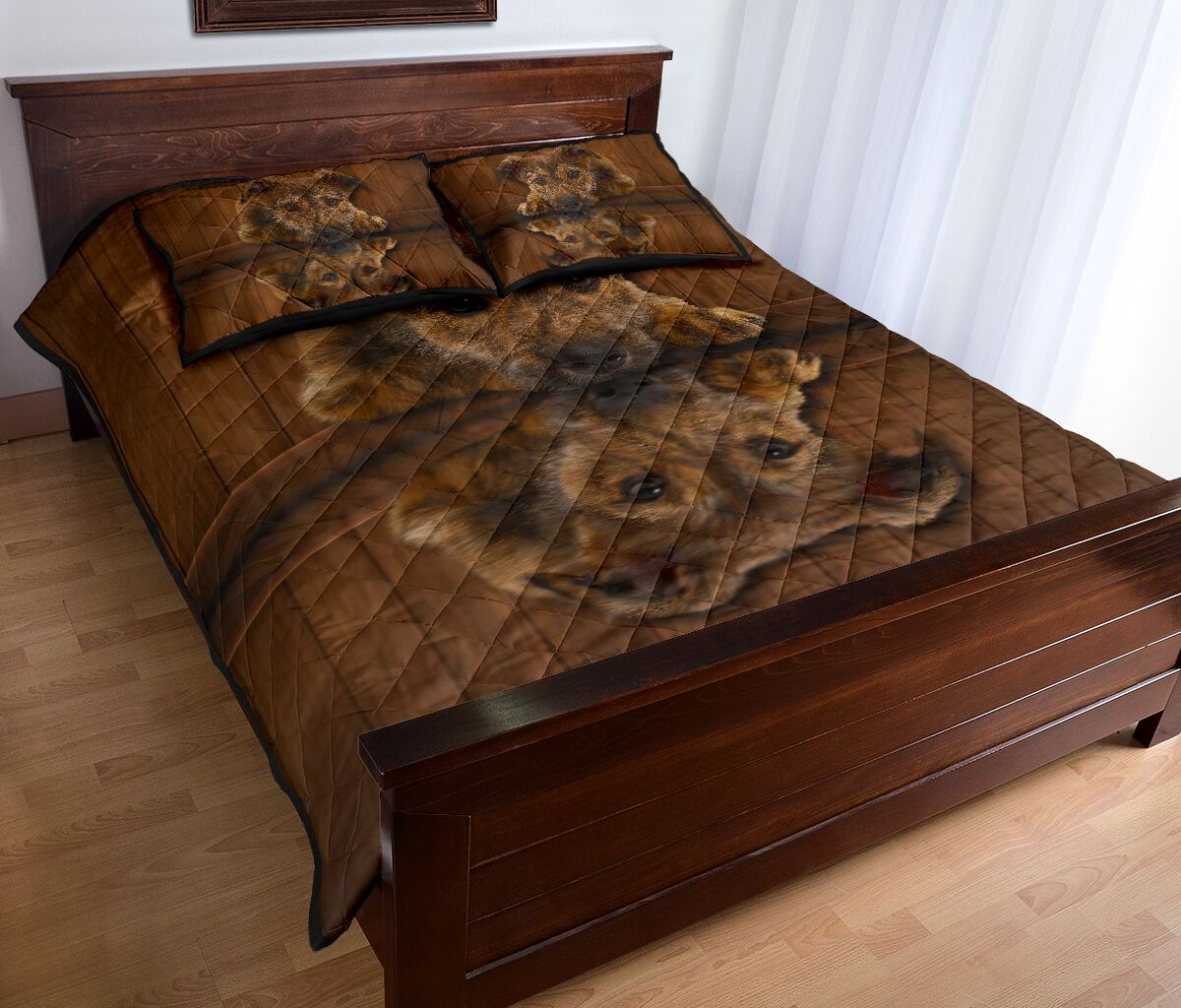 Brindle Lurcher Dog Quilt Bed Set - Love Quilt Bedding Set